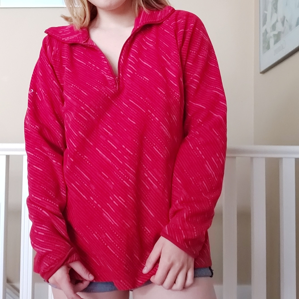 comfy red quarter zip sweater